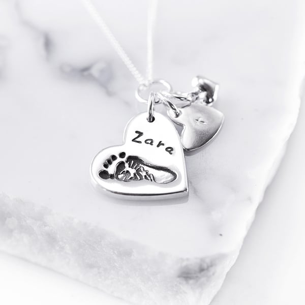The Love Silver Collection Garnet Silver Plated Crystal Drop Charm Necklace  | very.co.uk